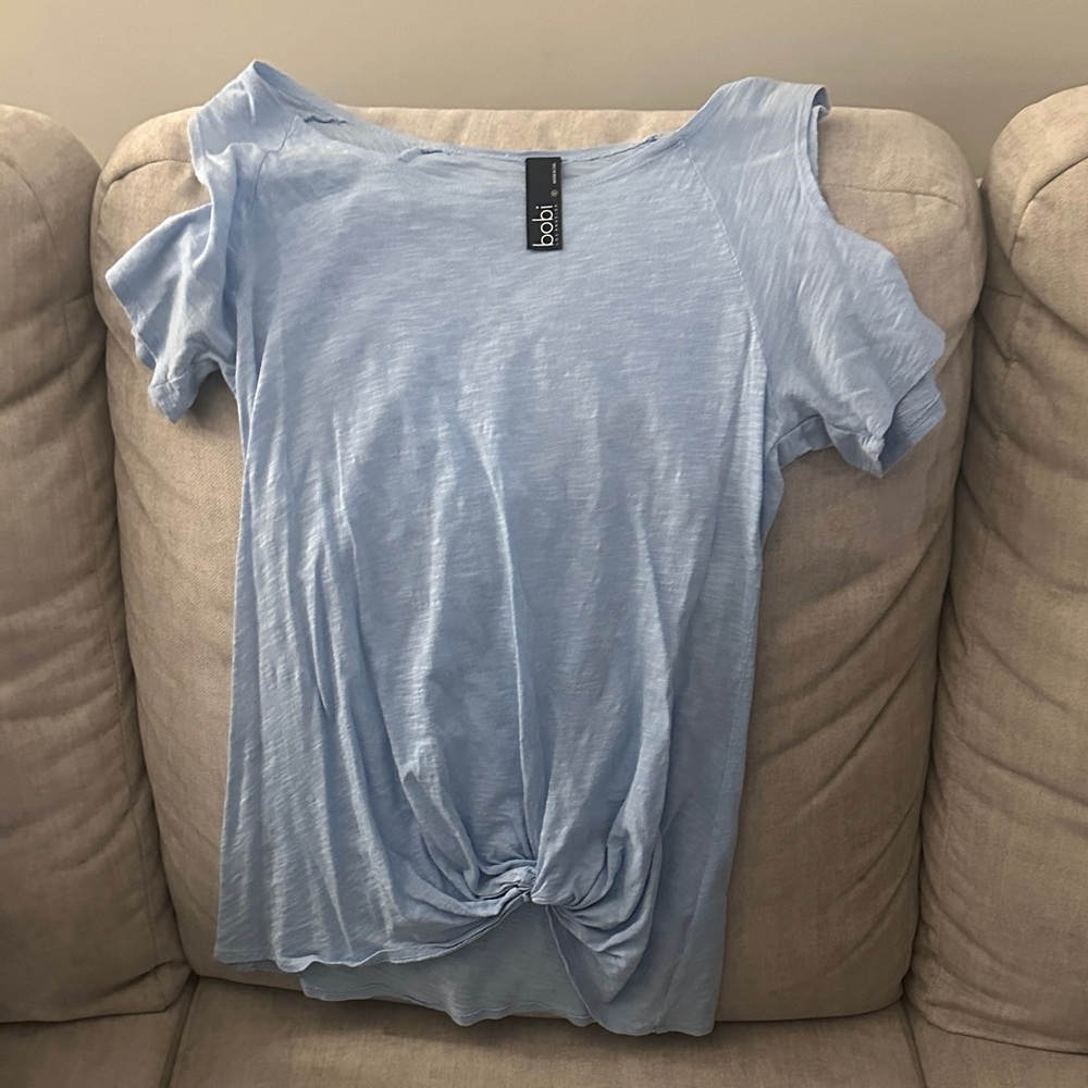 bobi Sky Blue Short Sleeve Top